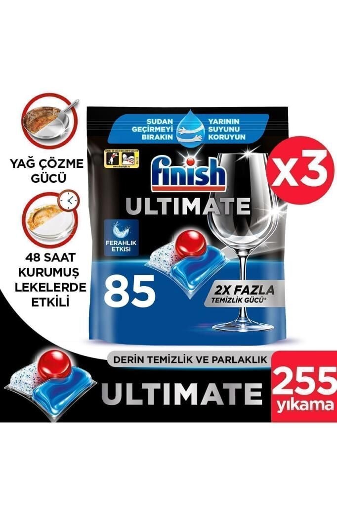 Finish Ultimate Hepsi Bir Arada 255 Kapsül Bulaşık Makinesi Deterjanı Tableti