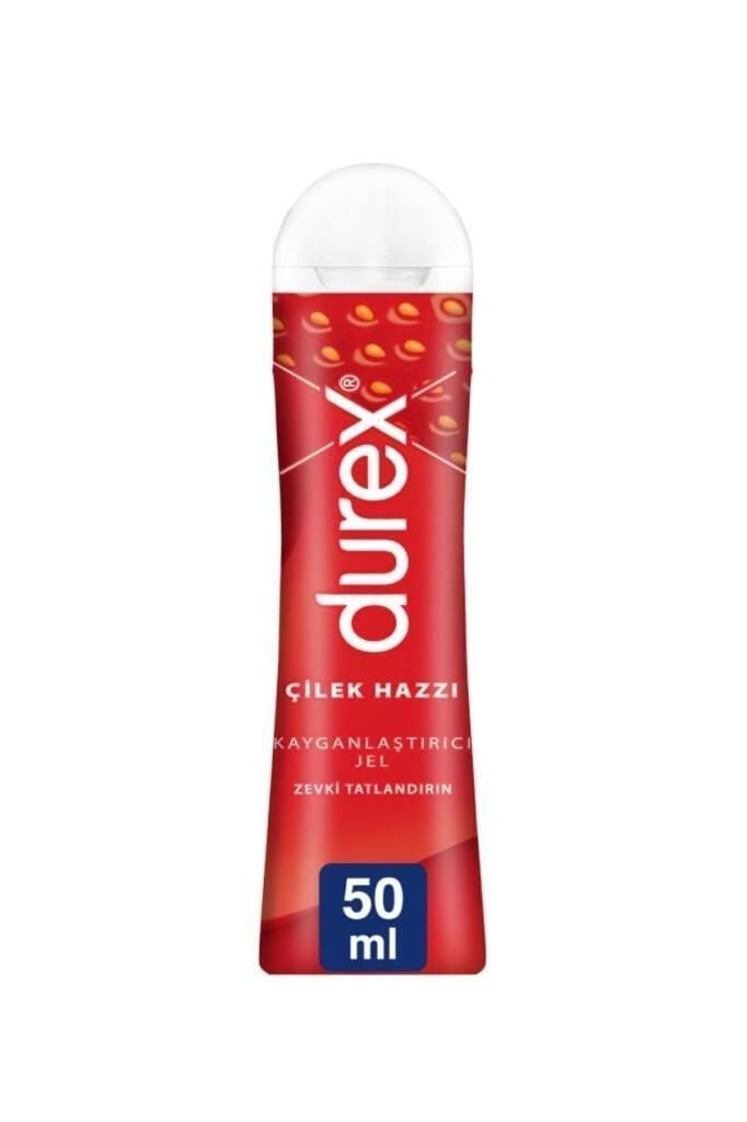 Durex Play Çilek Hazzı Kayganlaştırıcı Jel 50 ml, Su Bazlı, Çilek Aromalı