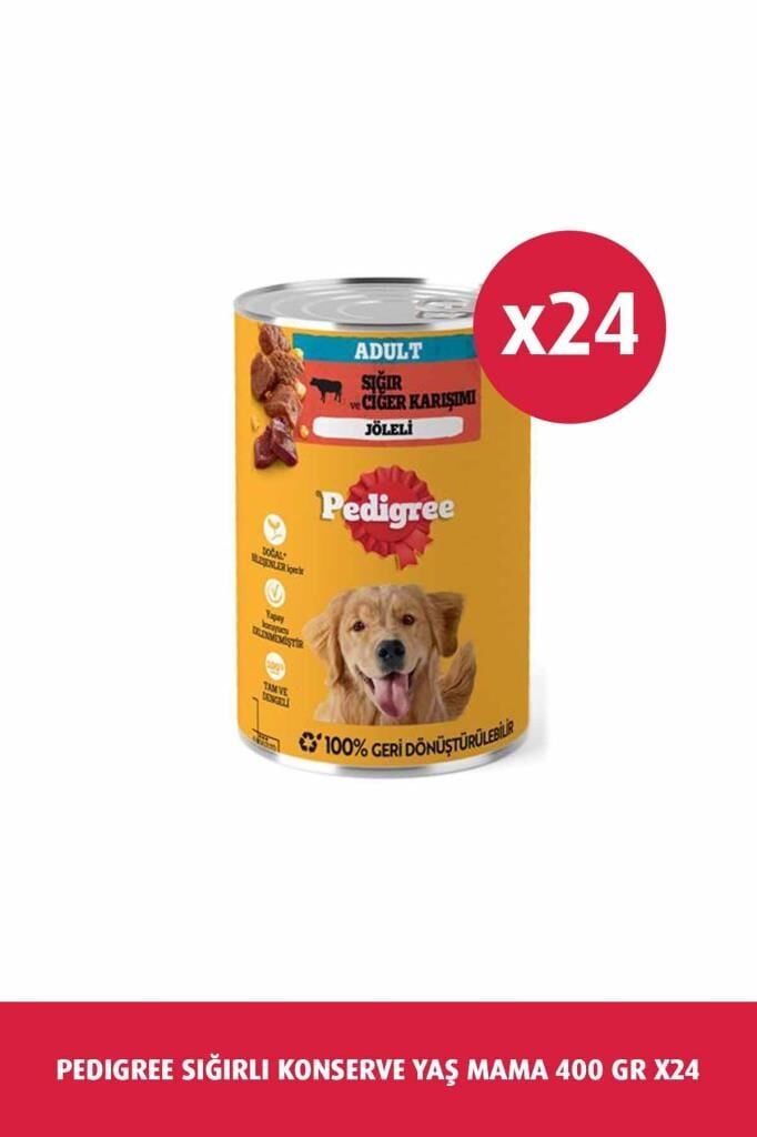 Pedigree Sığırlı Konserve Yaş Köpek Maması 24 X 400 G