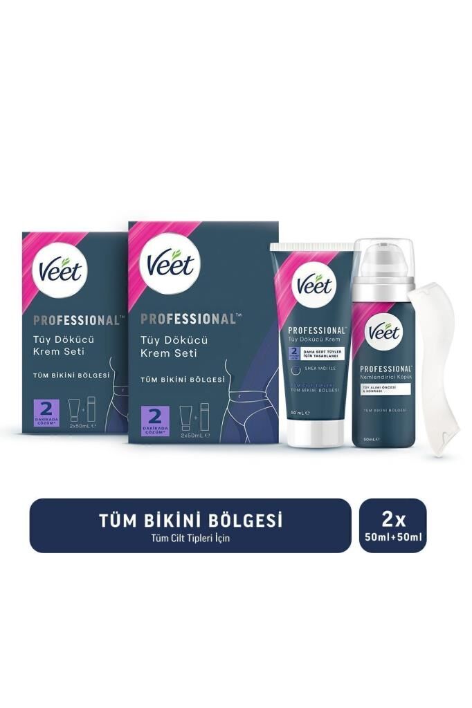 Veet Professional Bikini Bölgesi Tüy Dökücü Krem Seti 50ml+50ml x2