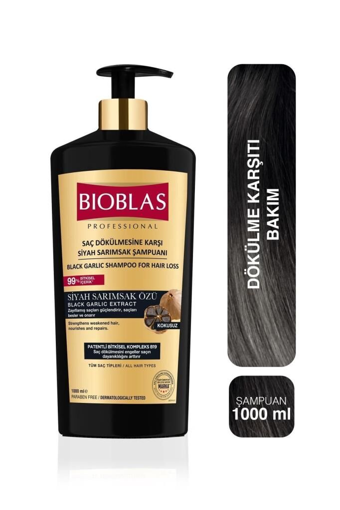 Bioblas Siyah Sarımsak Şampuanı 1000 ml Saç Dökülmesine Karşı Yoğun Förmül