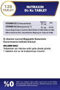Nutraxin Vitamin D3K2 120 Tablet - 1000 Iu D3 Vitamini, 25 Mcg K2 Vitamini