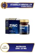 Nutraxin Zinc Sulphate - Çinko Takviyesi 15 Mg 100 Tablet
