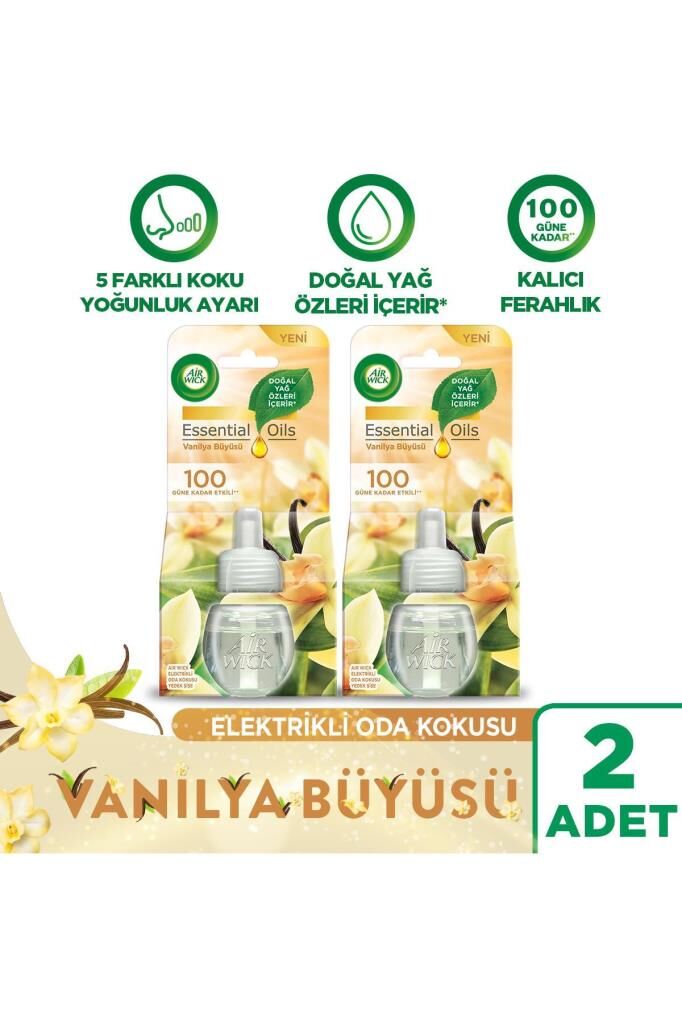 Air Wick Elektrikli Oda Kokusu Yedek Şişe Vanilya Büyüsü - Esansiyel Yağlar Içerir x 2
