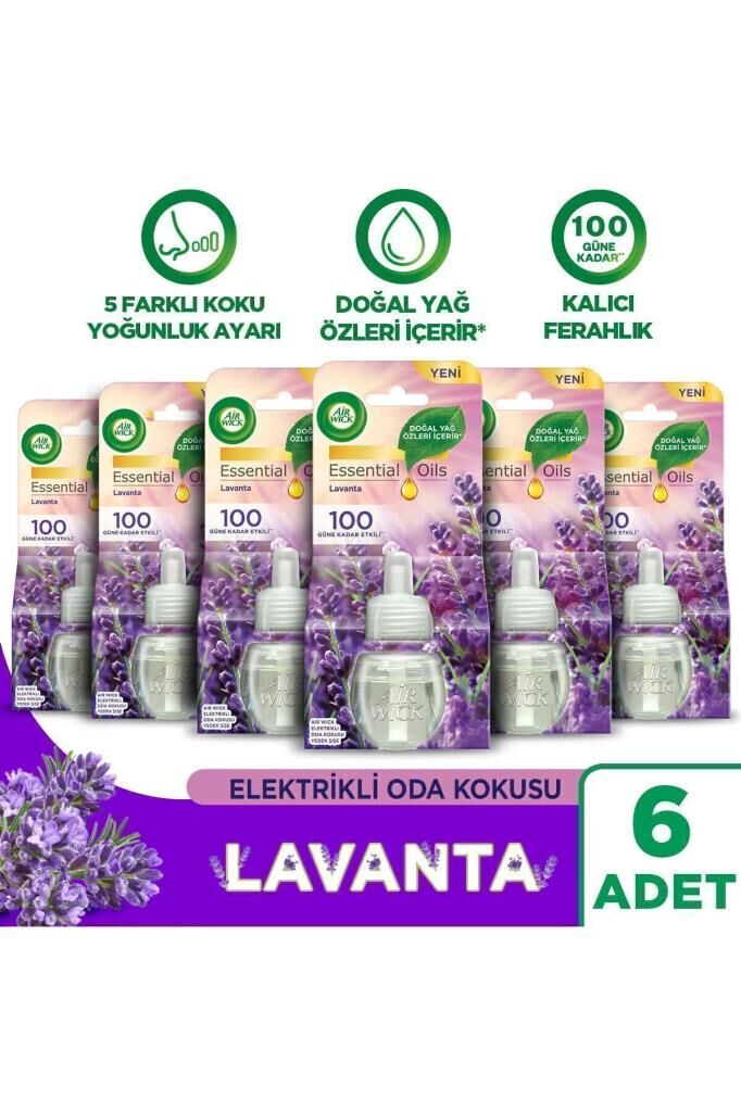 Air Wick Elektrikli Oda Kokusu Yedek Şişe Lavanta - Esansiyel Yağlar Içerir x 6