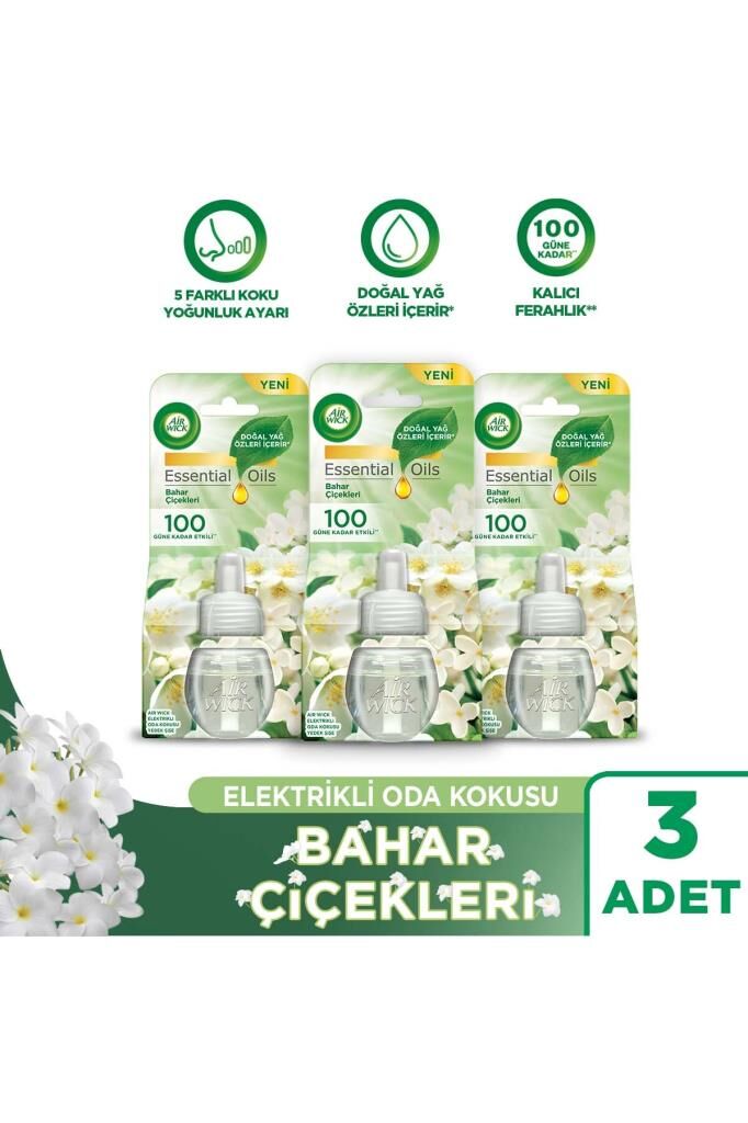 Air Wick Elektrikli Oda Kokusu Yedek Şişe Bahar Çiçekleri - Esansiyel Yağlar Içerir x 3