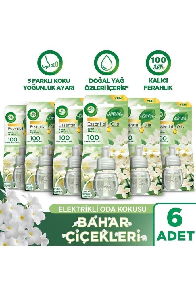 Air Wick Elektrikli Oda Kokusu Yedek Şişe Bahar Çiçekleri - Esansiyel Yağlar Içerir x 6