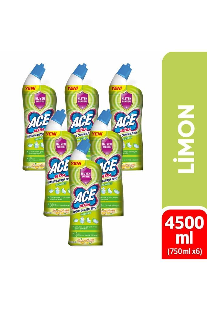 ACE Ultra Yoğun Kıvamlı Çamaşır Suyu Limon Tazeliği 810g X6