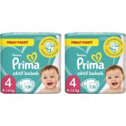 Prima Bebek Bezi Aktif Bebek 4 Beden 272 Adet 2 Aylık Fırsat Paketi
