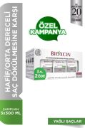 Bioxcin Klasik Yağlı Saçlar için Saç Dökülmesine Karşı Bitkisel Şampuan 3 x 300 ML