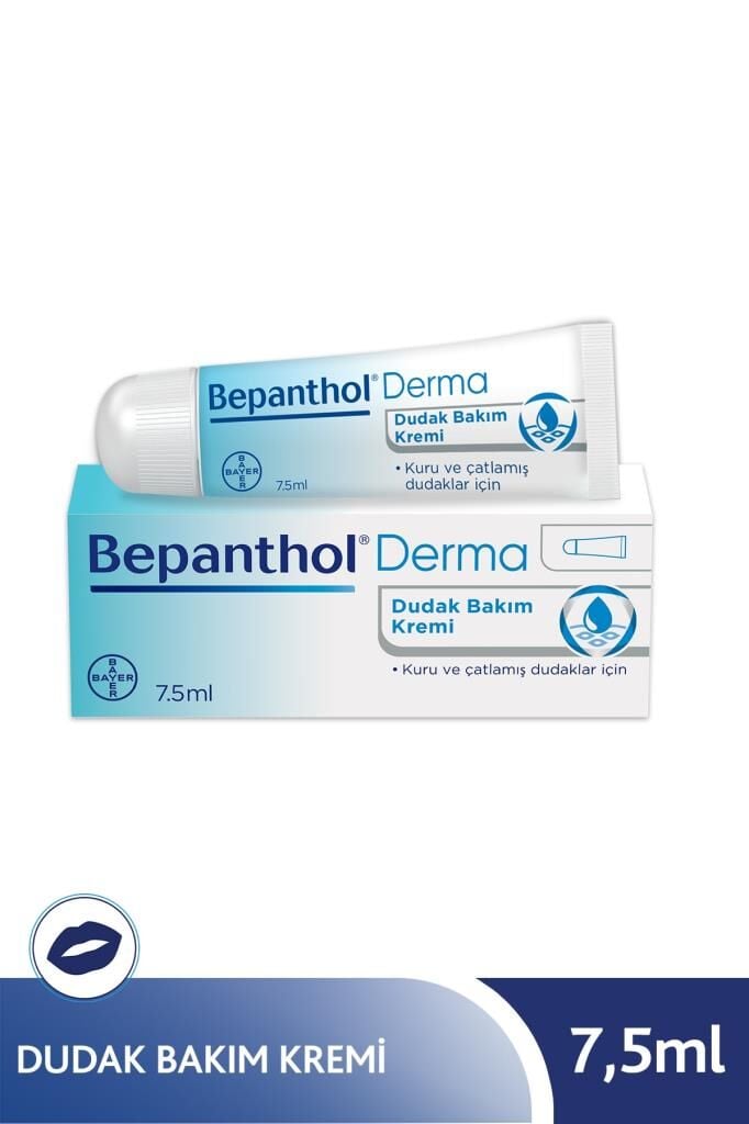 Bepanthol Dudak Bakım Kremi 7,5 ml l Kuru ve Çatlamış Dudaklar İçin Günlük Nemlendirme