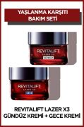 L'Oreal Paris Revitalift Lazer X3 Yoğun Yaşlanma Karşıtı Gündüz Bakım Kremi Gece Bakım Kremi 50 ml