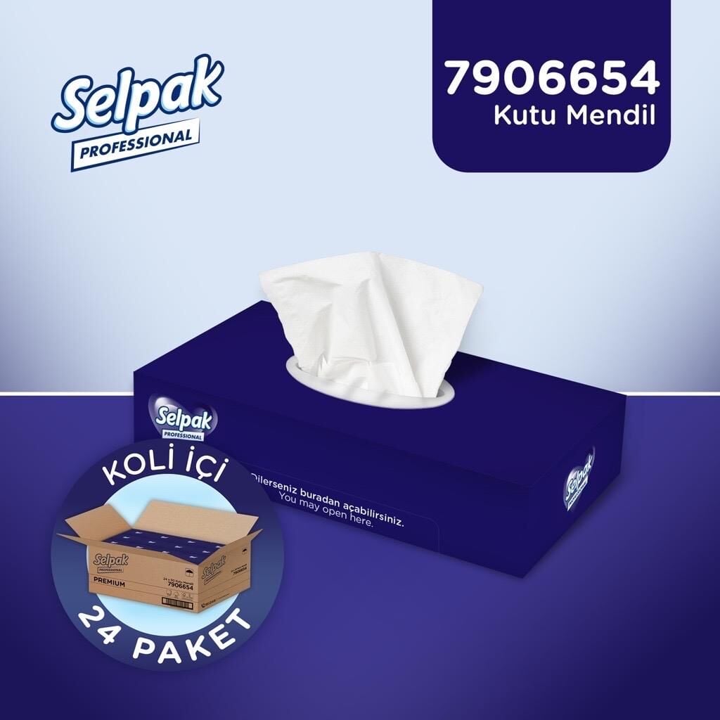 Selpak Professional Premium Kutu Mendil 18 x 21 Cm 50 Yaprak x 24 Paket