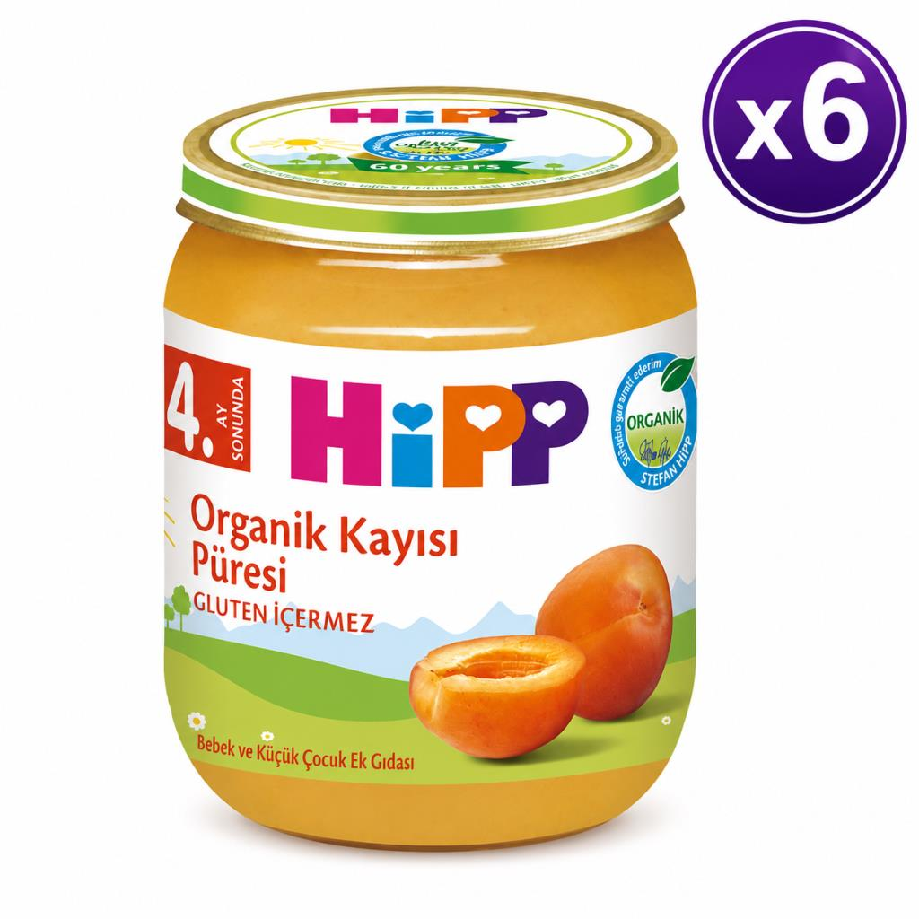 Hipp Organik Kavanoz Mama Kayısı Püresi 125 G - 6'lı Paket