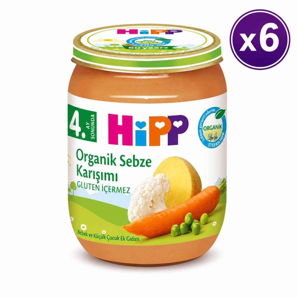 Hipp Organik Kavanoz Mama Sebze Karışımı 125 G - 6'lı Paket