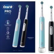 Oral-B Pro Series 1 Ikili Paket, Siyah Ve Mavi Elektrikli Diş Fırçaları, 2 Diş Fırçası Başlığı