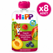 Hipp Organik Orman Meyveli Şeftalili Elma Püresi 100 G 8'li Paket