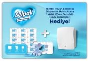 Selpak Professional Touch Sensörlü Havlu 135 m 6'lı x 15 Koli + Wave Sensörlü Havlu Dispenseri Hediyeli