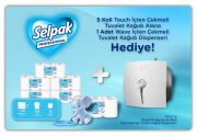 Selpak Professional Touch İçten Çekmeli Tuvalet Kağıdı 120 m 12'li x 5 Koli + Wave Dispenser Hediyeli