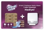 Selpak Professional Extra Z Katlama Dispenser Havlu 200 Yaprak 12'li x 8 Koli + Touch Z Katlama Havlu Dispenseri Hediyeli