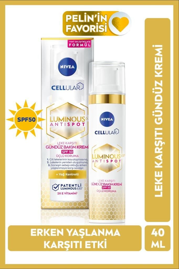 Nivea Luminous630 Leke Karşıtı Gündüz Yüz Kremi 40 Ml,spf50 Yüksek Güneş Korumalı