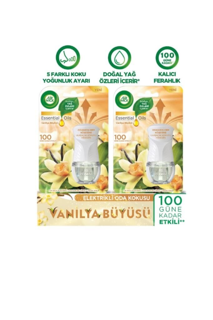 Air Wick Elektrikli Oda Kokusu Kit Vanilya Büyüsü (Cihaz +Yedek Şişe) X 2 Adet - Esansiyel Yağlar Içerir*