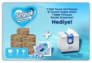 Selpak Professional Touch 2in1 Peçete & Tuvalet Kağıdı 200'lü x 7 Koli + Pickasso Peçete Dispenseri Hediyeli