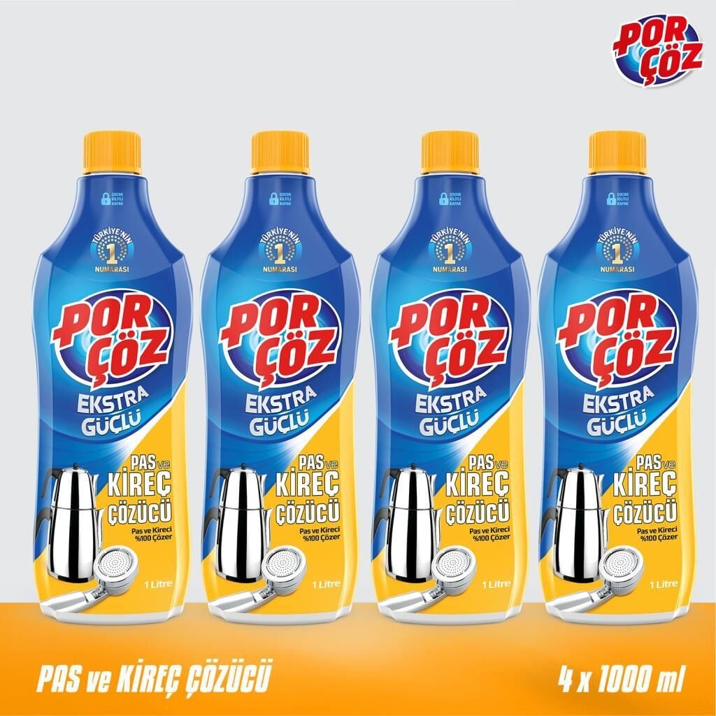 Porçöz Pas ve Kireç Çözücü 1000 ml x4