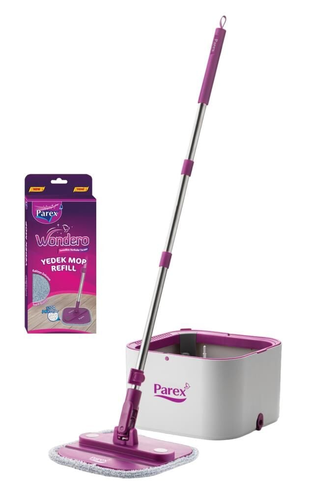 Parex Wondero Temiz Su ile Kirli Suyu Ayıran Otomatik Temizlik Seti + 1 Yedek Mop