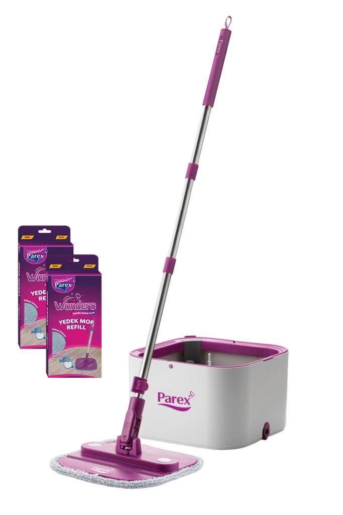 Parex Wondero Temiz Su ile Kirli Suyu Ayıran Otomatik Temizlik Seti + 2 Yedek Mop