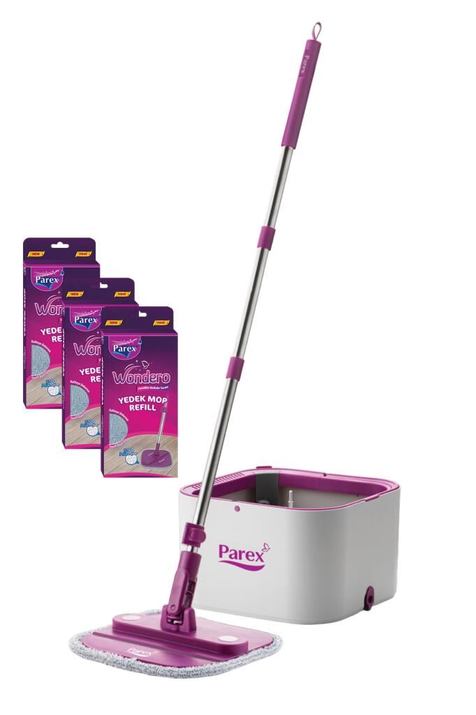 Parex Wondero Temiz Su ile Kirli Suyu Ayıran Otomatik Temizlik Seti + 3 Yedek Mop