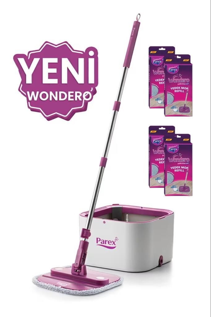 Parex Wondero Temiz Su ile Kirli Suyu Ayıran Otomatik Temizlik Seti + 4 Yedek Mop