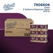 Selpak Professional Extra Z Katlı Dispenser Havlu 200 Yaprak 12'li