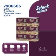 Selpak Professional Extra Z Katlı Dispenser Havlu 200 Yaprak 12'li