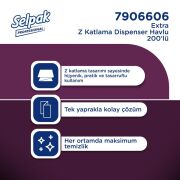 Selpak Professional Extra Z Katlı Dispenser Havlu 200 Yaprak 12'li