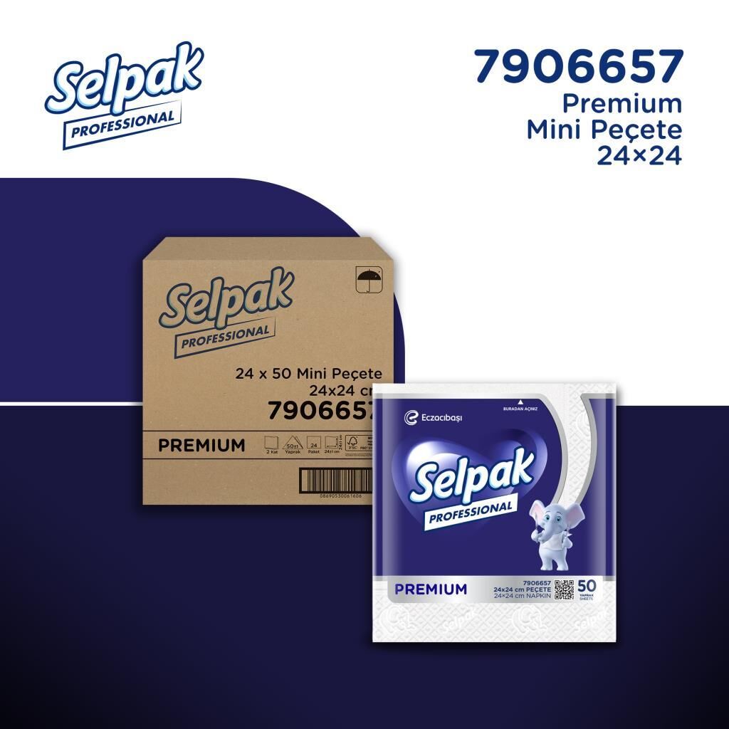 Selpak Professional Premium 24x24 cm 50'li Mini Peçete x 24 Adet
