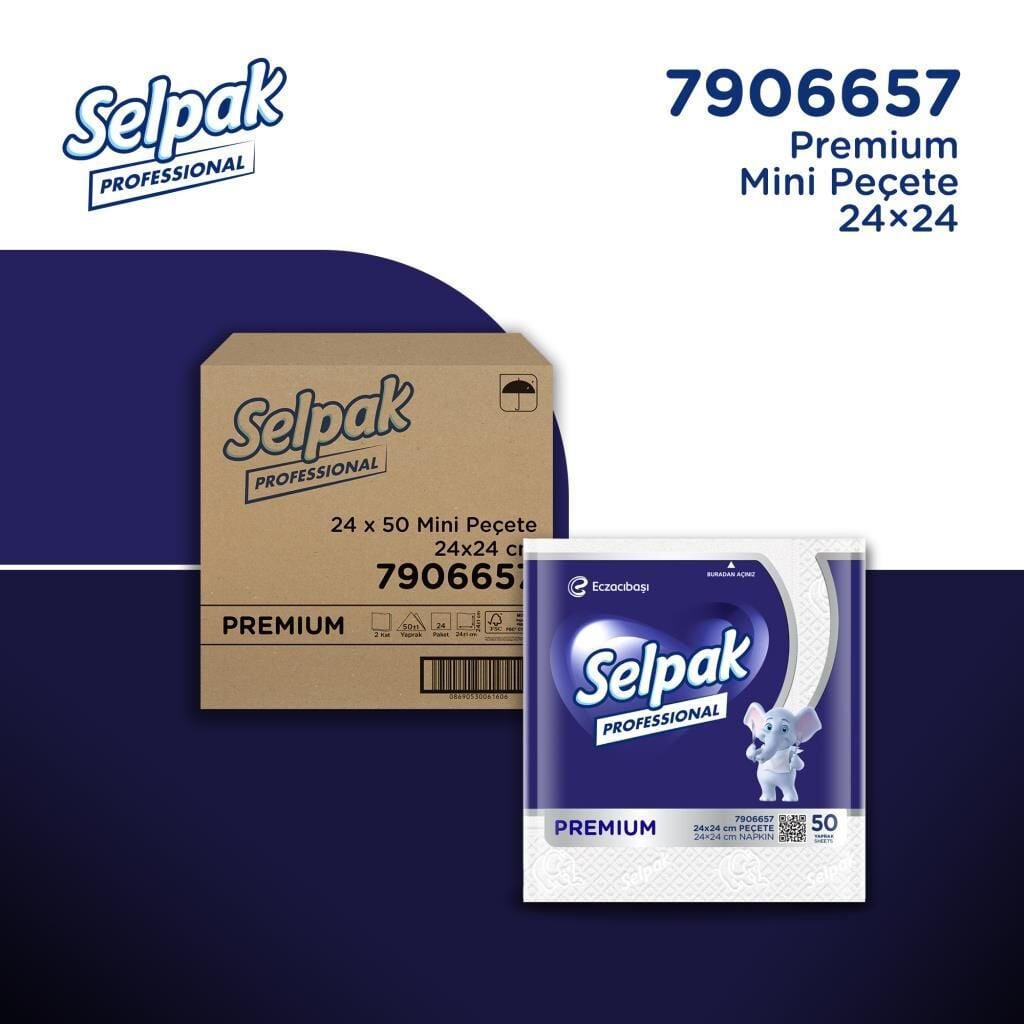 Selpak Professional Premium 24x24 cm 50'li Mini Peçete x 24 Adet