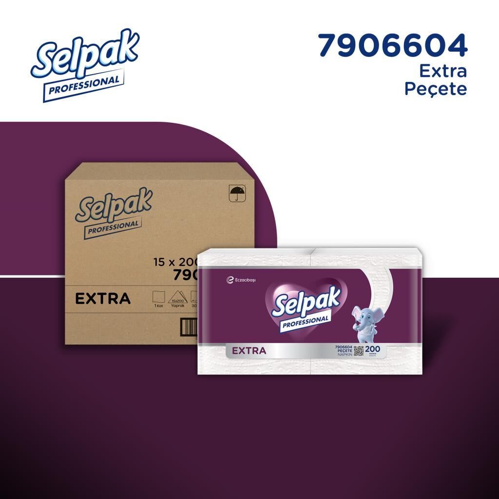 Selpak Profesyonel Extra Peçete 200'lü x 15 Adet