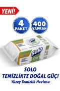Solo Temizlikte Doğal Güç Beyaz Sabun Ferahlığı Yüzey Temizlik Havlusu 4'lü 400 Yaprak