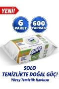 Solo Temizlikte Doğal Güç Beyaz Sabun Ferahlığı Yüzey Temizlik Havlusu 6'lı 600 Yaprak