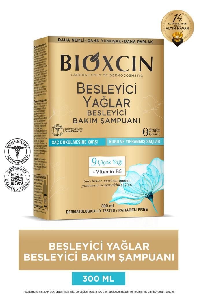 Bioxcin Besleyici Yağlar Onarıcı Bakım Şampuanı 300 Ml - Sülfatsız Kuru Ve Yıpranmış Saçlar Dökülme Karşıtı