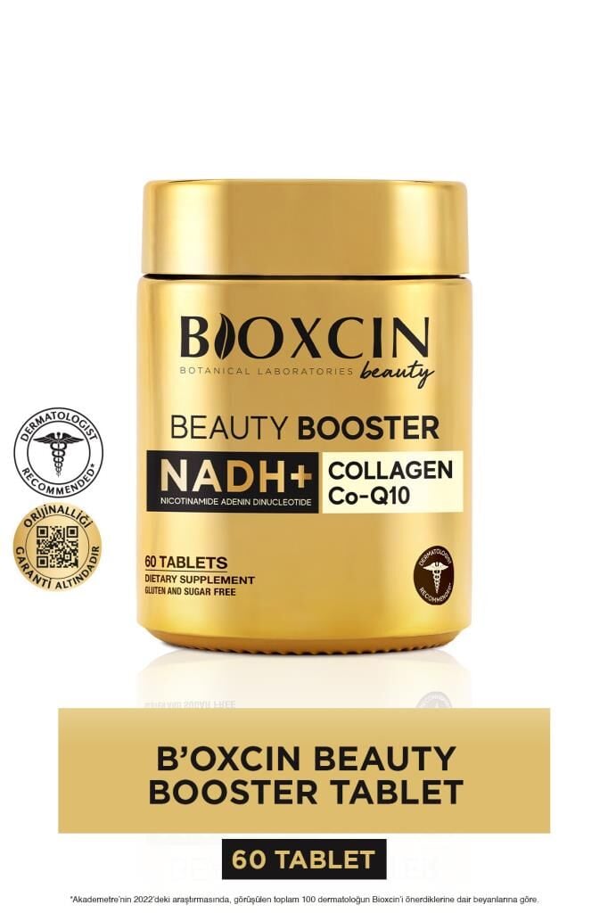 Bioxcin Beauty Booster 60 Tablet - Kolajen Nicotinamide CoQ10 Glutatyon  Astaksantin Resveratrol Hya Asit