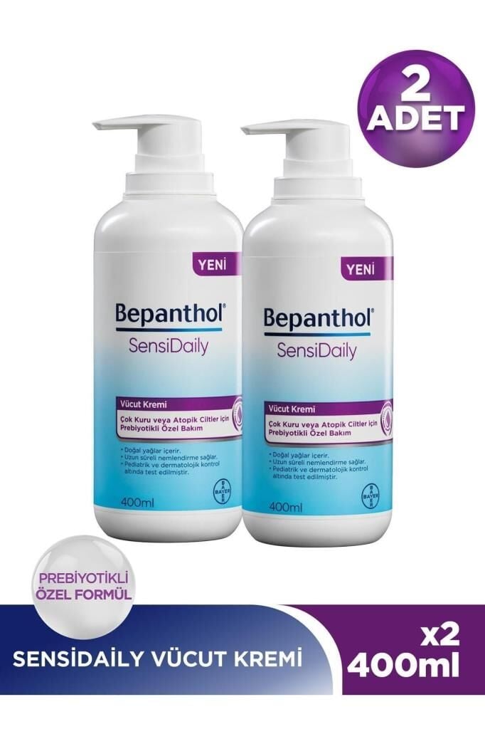 Bepanthol Sensidaily Pompalı Vücut Kremi 400 ml 2'li Avantajlı Paket