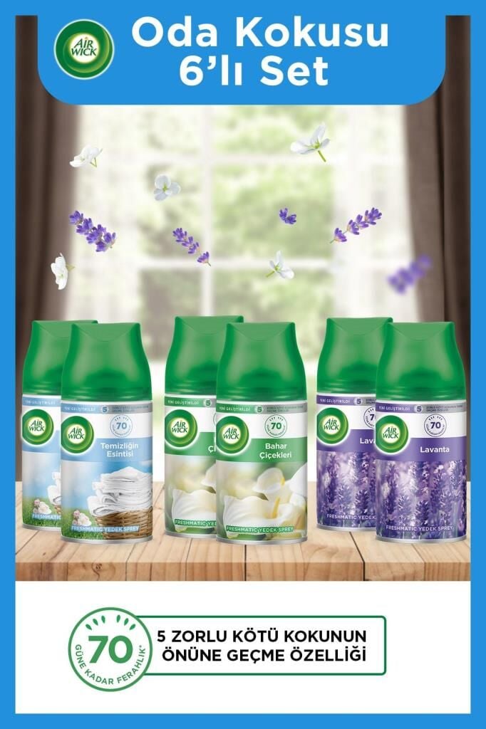 Air Wick Oda Kokusu Freshmatic Makine Yedek Spreyi 250 ml X 6