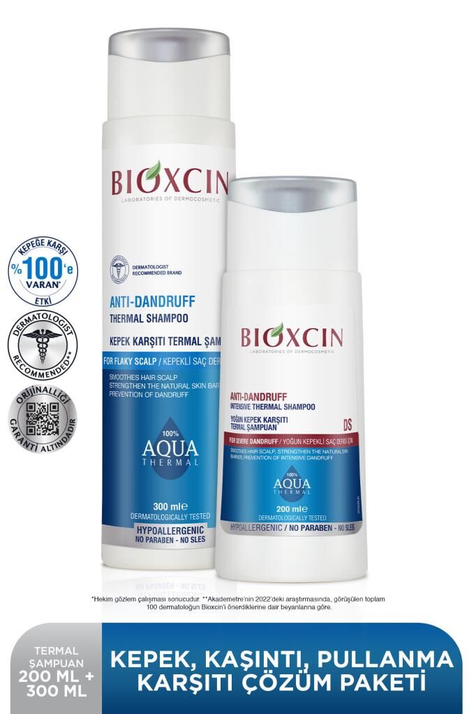 Bioxcin Aquathermal Ds 200 ML + 300 ML Kepeğe Karşı Etkili Şampuan Seti - Kepek Karşıtı Kaşıntı Önleyici