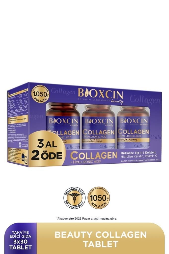 Bioxcin Beauty Collagen Tablet 3 Al 2 Öde - Tip1 Tip 3 Hidrolize Kolajen