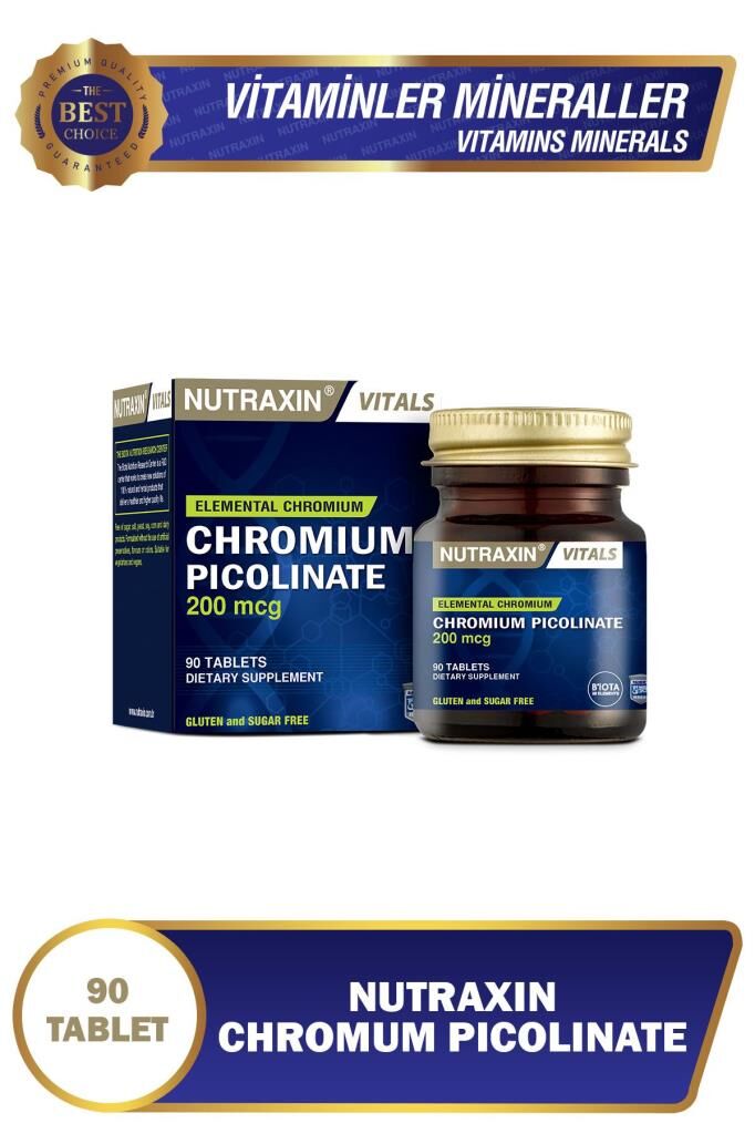 Nutraxin Chromium Picolinate 200 Mcg 90 Tablet Krom Takviyesi