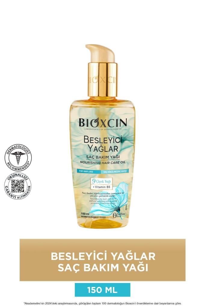 Bioxcin Besleyici Yağlar Saç Bakım Yağı 150 ML - Sülfatsız, Kuru ve Yıpranmış Saçlar Saç Dökülme Karşıtı