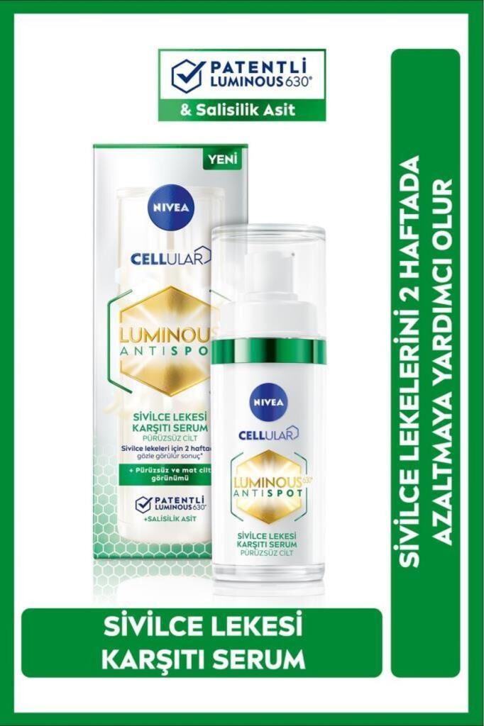 Nivea Luminous630 Sivilce Lekesi Karşıtı Serum 30 Ml, Karma Yağlı Ciltler,salisilik Ve Hyaluronik Asit