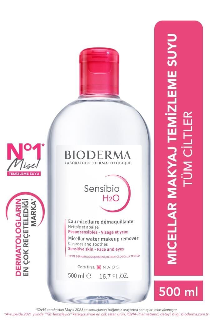 Bioderma Sensibio H2O Micellar Makyaj Temizleme Suyu Hassas ve Normal Ciltler 500 ml